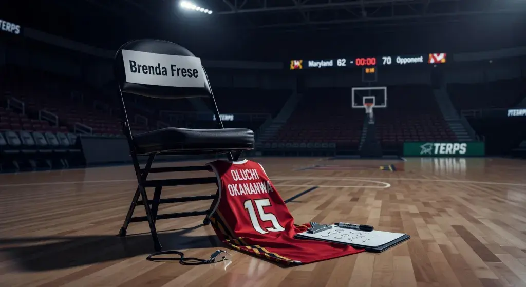 Maryland coach Brenda Frese has tense sideline exchange with Oluchi Okananwa in NCAA tournament loss